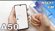 How to insert SIM cards and SD card in Samsung Galaxy A50