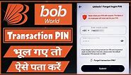 BOB World Transaction PIN Kaise Pata Kare 2023 | How to Forgot/Reset Transaction PIN in BOB World