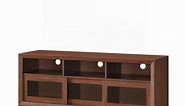 TECHNI MOBILI 56 in. Hickory Composite TV Stand Fits TVs Up to 60 in. with Storage Doors RTA-8811-HRY
