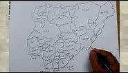how to draw map of nigeria and their states I how to draw the map of nigeria showing the 36 states