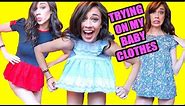 TRYING ON MY BABY CLOTHES!