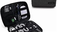 BAGSMART Electronics Organizer Travel Case, Small Cord Bag, Tech Organizer as Travel Accessories for Men Women, Cable Essentials for Phone, SD Card, Black