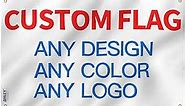 Anley Double Sided Custom Flag 3x5 Ft For Outdoors - Print Your Own Logo/Design/Words - Vivid Color, Canvas Header and Double Stitched - Customized Two Side Flags Banners 3 X 5 Ft (4 Corner Grommets)