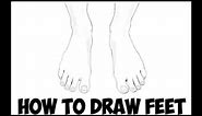 How to Draw Feet Front View Easy Step by Step for Beginners - How to Draw the Foot