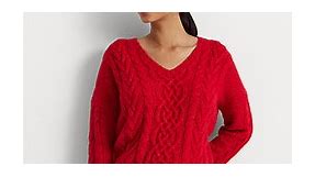 Lauren Ralph Lauren Women's Sequined Wool-Blend Aran-Knit Sweater - Macy's