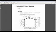 Tutorial 3 Civil - Rigid Jointed Frame Analysis