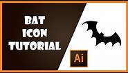 Bat icon - Adobe Illustrator halloween tutorial.