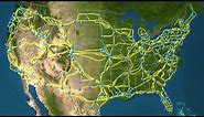 Map of US long-haul fiber-optic cable network