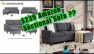 $239 Amazon Sectional Sofa, Is It worth it? | Walsunny Convertible Sectional Sofa Dark Grey