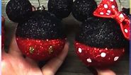 Christmas Ornaments Spheres of Mickey and Minnie Mouse 🎄