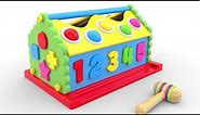 Learn Colors, Numbers and Shapes with Wooden Hammer Educational Toys