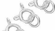 Spring Ring Clasp for Jewelry Making,925 Sterling Silver Necklace Clasps and Closures with Open Jump Rings,6MM Thicken Style Spring Clasps Made in Italy