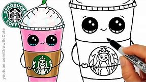 How to Draw a Starbucks Frappuccino Cute | Cartoon Drink