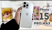 iPhone 15 Pro Max white titanium unboxing 📦 (aesthetic unboxing) accessories plus camera test