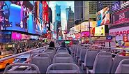 NYC Double Decker Bus Tour Night Top View - Times Square/ 5th Avenue/ Wall Street/ Brooklyn Bridge