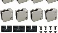 lesolar Stainless Steel 316 Glass Clamp, 8 PCS 8-12mm Adjustable Glass Brackets 1.8" Heavy Duty Square Glass Clamps for Shower Stairs Balustrade Balcony Handrail