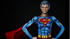Step inside the studio as a body artist transforms into Superman
