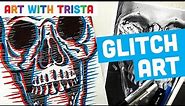 How to Draw Glitch Art Lesson Easy Video Tutorial - Art With Trista