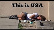sad life of homeless people in America