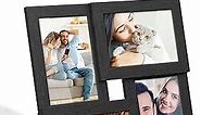 SONGMICS 4x6 Collage Picture Frames, Family Photo Collage Frame Set of 4 for Wall Decor, Glass Front, Wall Hanging or Tabletop, Ink Black