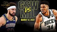Golden State Warriors vs Milwaukee Bucks Full Game Highlights | March 12, 2022 | FreeDawkins