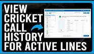 How To View Cricket Call History For Active Lines (Tutorial to View Cricket Call History)