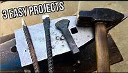 How to Forge 3 Blacksmith Tools | Blacksmithing Projects for Beginners