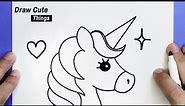 HOW TO DRAW A CUTE UNICORN, STEP BY STEP