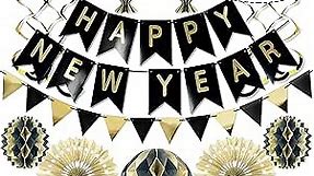 Premium Reusable Party Decorations - New Years Decorations 2024 - Multi-occasion Happy New Year Banner changes to Happy Birthday +more - Happy New Year Decorations 2024, New Years Eve Party Supplies