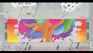 Tree mural brightens Syracuse City Hall driveway