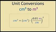 How to Convert Cubic Centimetres to Cubic Metres (Example)