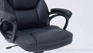 LACOO Big and Tall Black Leather High Back Executive Chair with Swivel Seat T-OCBC9M1P0