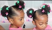 10 Min Easy & Cute Bun Hairstyle for Babies & Toddlers| Curly Hair Routine | Little Black Girls