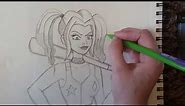 How to draw Harley Quinn from the new series DC Universe (Narrated Step by step)