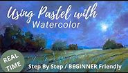 Using Pastel with Watercolor Tutorial! / Beginner Friendly