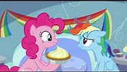 Pinkie tries to make Rainbow eat pie