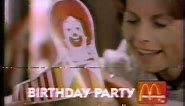 McDonalds Birthday Party, 1984