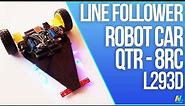 Line Following / Tracking Robot Car (Arduino and QTR-8 Sensor)