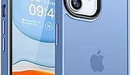 CANSHN Matte Designed for iPhone 11 Case [Square Edges] [Silky Smooth Touch] [Military Grade Drop Protection] Translucent Hard Back Shockproof Protective Phone Case for iPhone 11 6.1 inch - Sky Blue