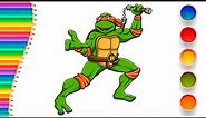 How to Draw Michelangelo Ninja Turtle for Kids