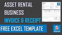 Asset Rental Invoice and Receipt - Daily - Excel Template