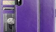 Bocasal iPhone Xs iPhone X Wallet Case with Card Holder PU Leather Magnetic Detachable Kickstand Shockproof Wrist Strap Removable Flip Cover for iPhone Xs/X 5.8 inch (Purple)