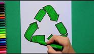 How to draw the recycling symbol