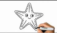How to DRAW a STARFISH Easy Step by Step
