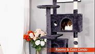 BestPet 54in Cat Tree Tower for Indoor Cats,Multi-Level Cat Furniture Activity Center with Cat Scratching Posts Stand House Cat Condo with Funny Toys for Kittens Pet Play House (54in, Pink)