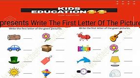Write The First Letter Of The Picture| Identify the pictures and write the first letter|pre school