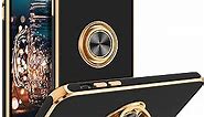 BENTOBEN iPhone Xs Case, Phone Case iPhone X, Slim Fit Sparkly Kickstand Ring Holder Design Shockproof Protection Soft TPU Bumper Drop Protective Girls Women Boys iPhone Xs/X 5.8" Cover, Black/Golden