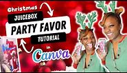Christmas Party Favor | Canva Tutorial | Juice Box Template