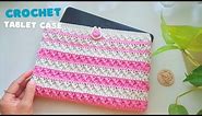 Step by Step Crochet Tablet Case with X - Crochet Stitch Pattern | ViVi Berry Crochet