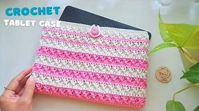 Step by Step Crochet Tablet Case with X - Crochet Stitch Pattern | ViVi Berry Crochet